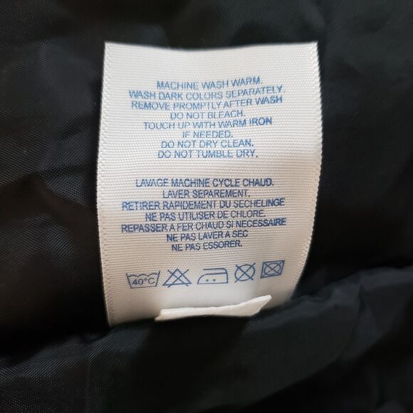 Reebok Down Puffer Jacket Mens M Tan Black Hooded Warm Functional Hiking 44x31 - Picture 10 of 11